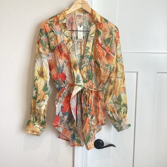 Pilcro Long-Sleeve Wrap Tunic Blouse Anthropologie - Picture 5 of 15